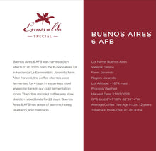 Load image into Gallery viewer, Panama-Hacienda La Esmeralda Special Collection Buenos Aires 6AFB Geisha Washed