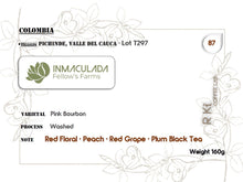 Load image into Gallery viewer, Colombia-Inmaculada Fellows Farms Pink Bourbon Washed Lot T297