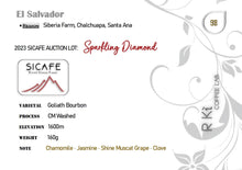 Load image into Gallery viewer, El Salvador-SICAFE Auction Lot-Sparkling Diamond-Goliath Bourbon CM Washed