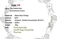 Load image into Gallery viewer, Peru-TRES CEDROS Farm SL09 Washed 125g