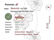 Load image into Gallery viewer, Panama-TNT x Santamaria Samurai Koji Geisha Lot T399