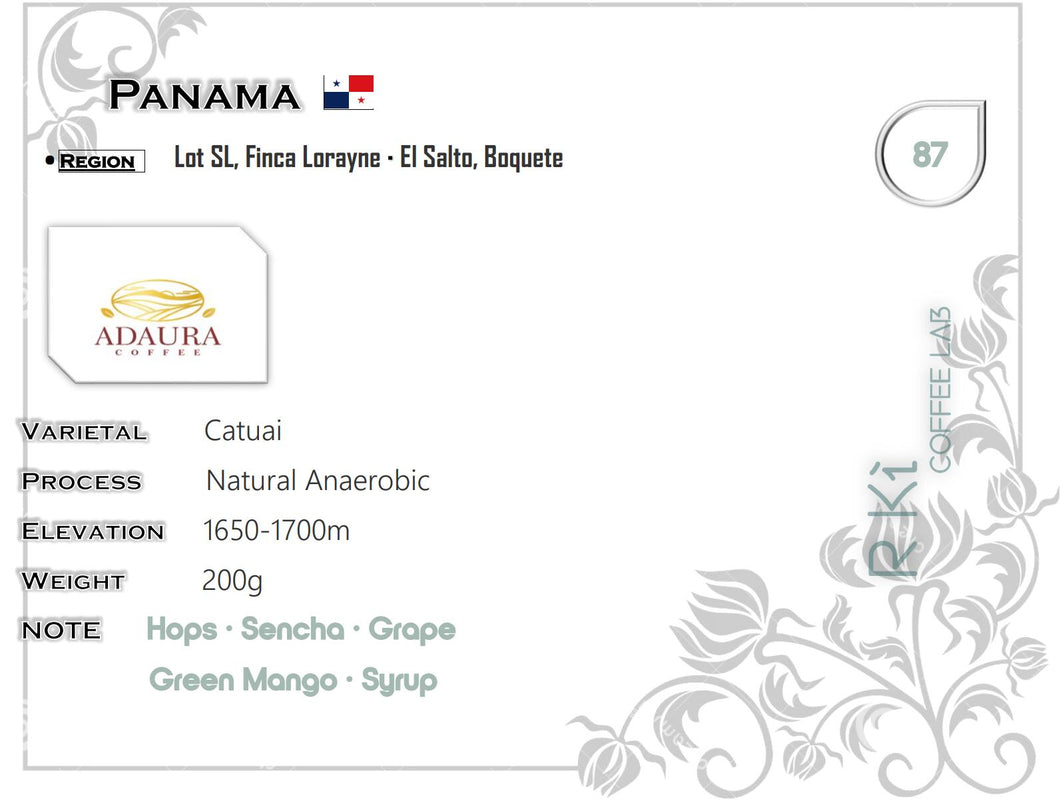 Panama-Adaura-Finca Lorayne-Catuai Lot SL-Natural Anaerobic 200g