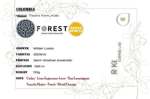 Colombia-Forest Coffee-Geisha Spirits Semi-Washed Anaerobic 125g