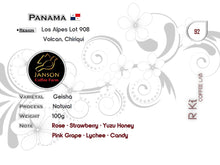 Load image into Gallery viewer, Panama-Janson Farm-Los Alpes Lot 908 Geisha Natural
