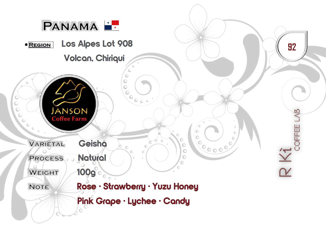 Panama-Janson Farm-Los Alpes Lot 908 Geisha Natural